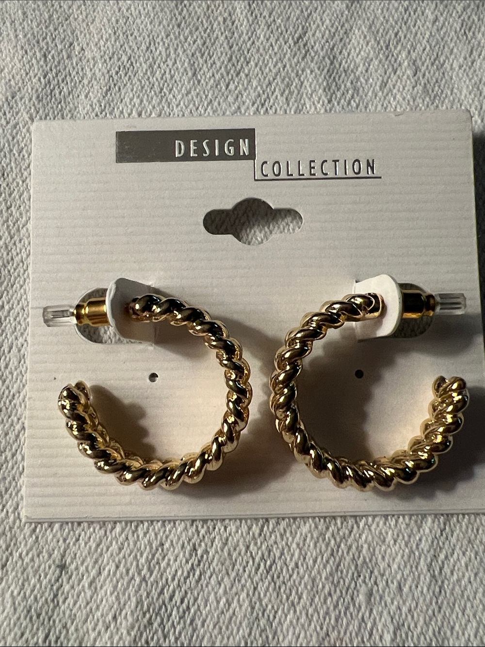 3/$18 Gold Twisted Hoop Earrings Lot 554